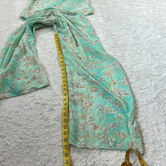 Y2K Intimates by Flora semi sheer mint green fairy pajama set - pants and top, L - Picture 6 of 15